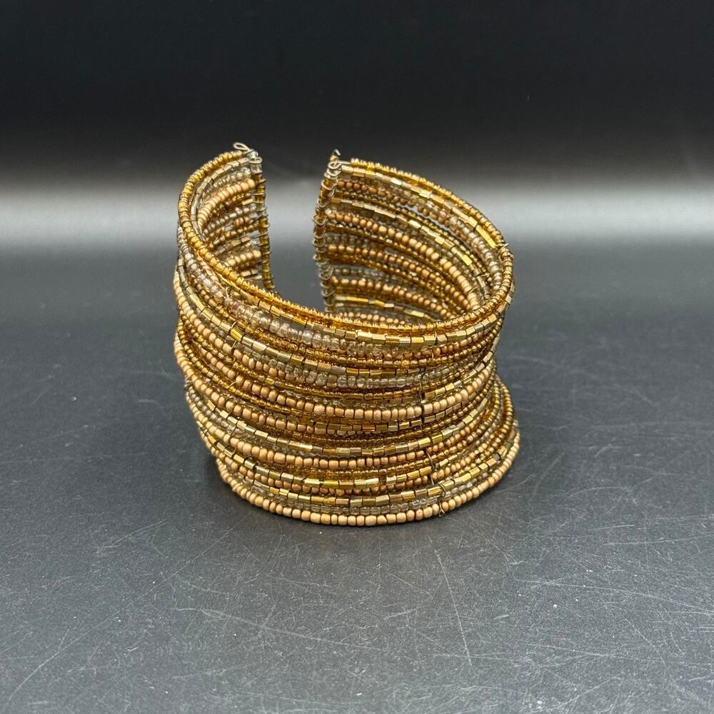 Vintage Boho Style Multi Strand Beaded Stretch Bracelet
